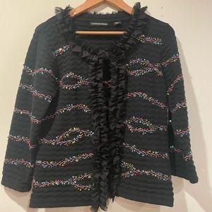 Michael Simon Black Beaded Jacket M 8 10